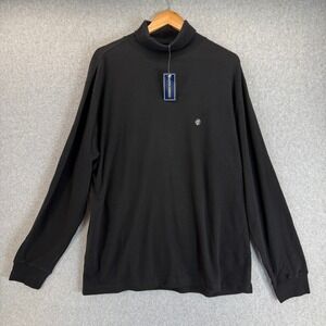 Saddlebred Black Turtleneck Long Sleeve Cotton Top Classic Pullover Mens Size XL